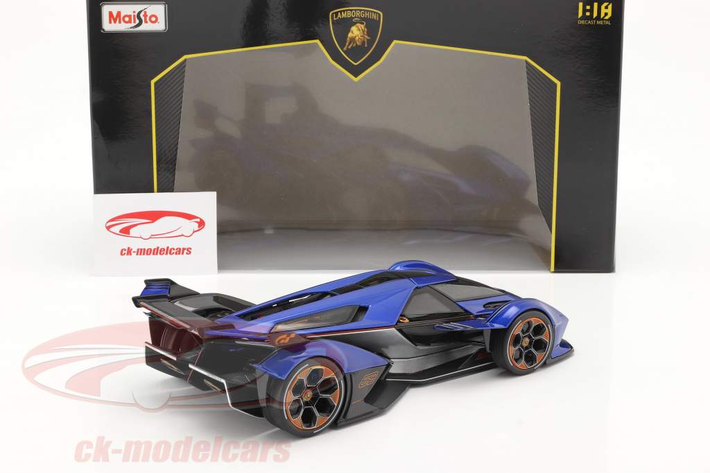 Lamborghini V12 Vision GT 2020 azul / Preto 1:18 Maisto
