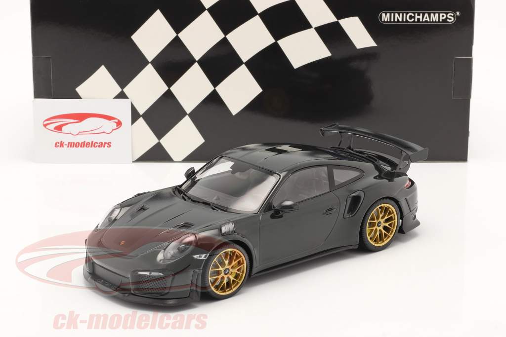 Porsche 911 (991 II) GT2 RS Weissach Package 2018 緑 / ゴールデン リム 1:18 Minichamps