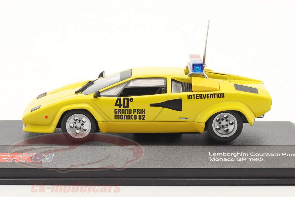 Lamborghini Countach Safety Car Mônaco GP Fórmula 1 1982 amarelo 1:43 Werk83