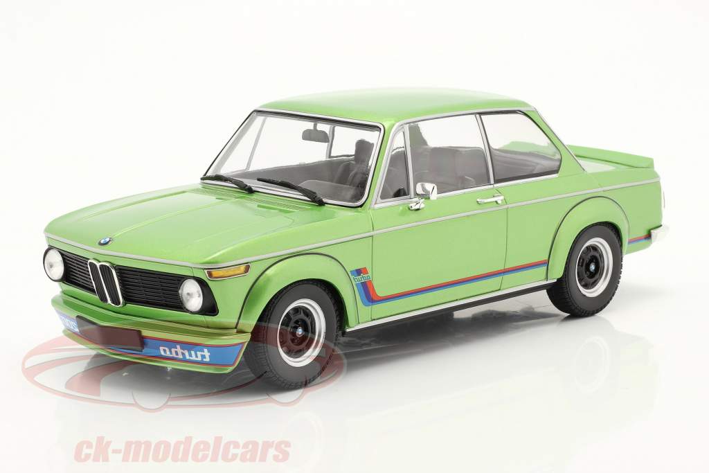 BMW 2002 Turbo Byggeår 1972 grøn metallisk 1:18 Minichamps