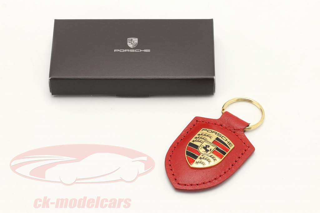 Leder-Schlüsselanhänger Porsche Wappen rot WAP0500920E WAP0500920E