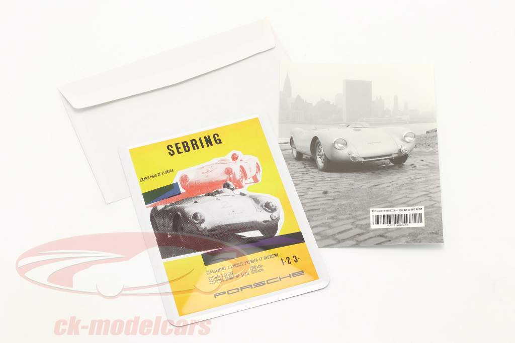 Porsche Открытка из металла: Porsche 550 Spyder Sebring