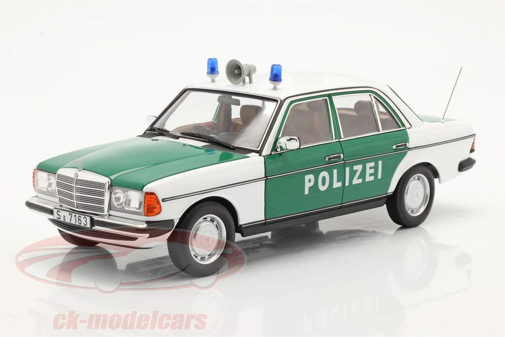 Mercedes-Benz 200 (W123) police year 1980-85 green / white 1:18 Norev