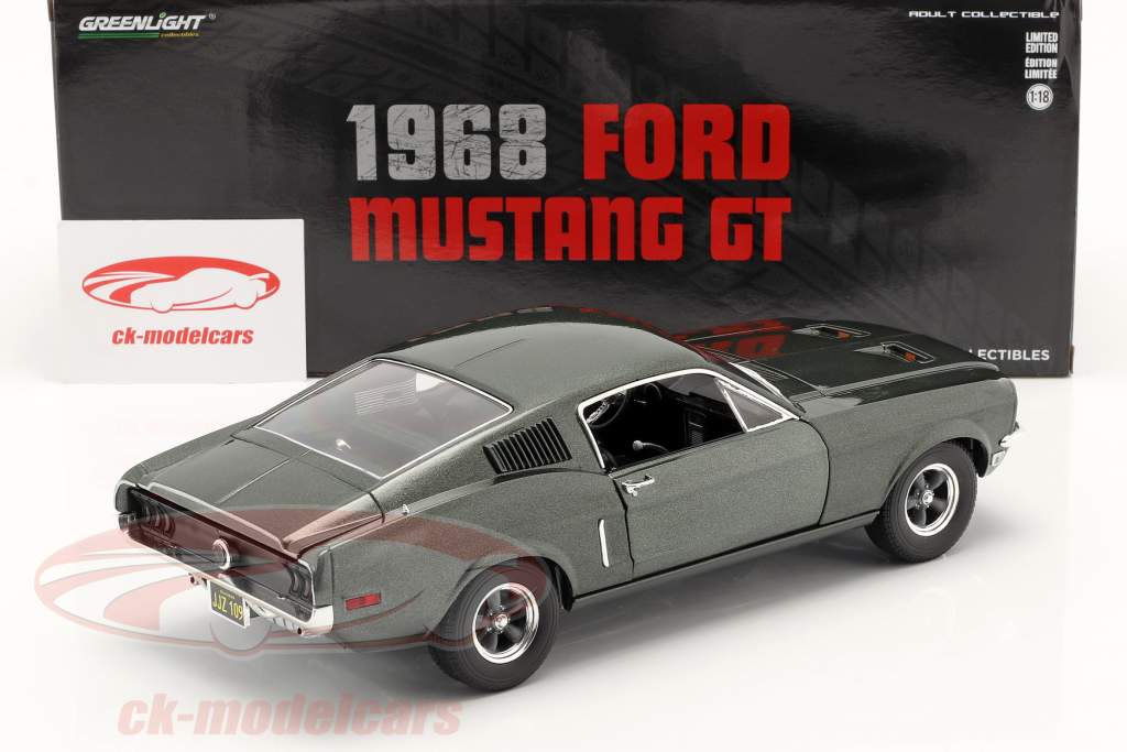 Ford Mustang GT 建设年份 1968 深绿色 金属的 1:18 Greenlight
