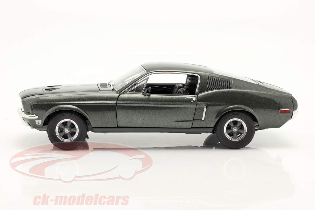 Ford Mustang GT Byggeår 1968 mørkegrøn metallisk 1:18 Greenlight