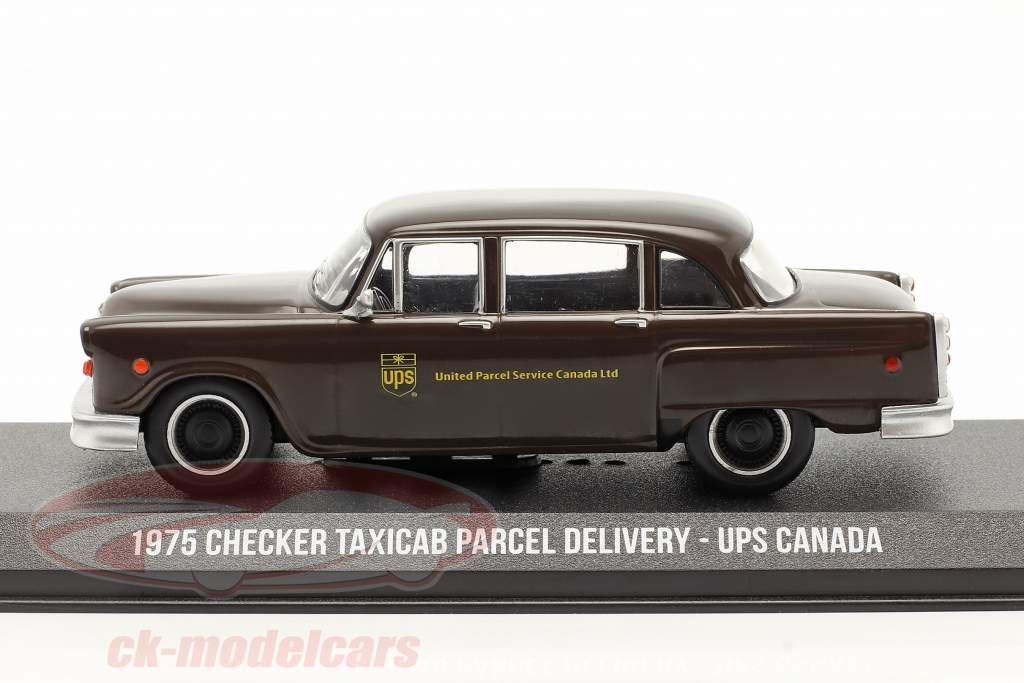 Checker Taxicab Parcel Delivery UPS Canada 1975 Marrone 1:43 Greenlight