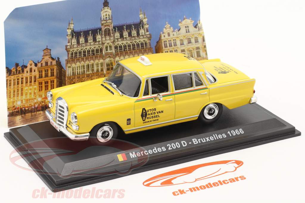 Mercedes-Benz 200 D Taxi Brussel 1966 geel 1:43 Altaya