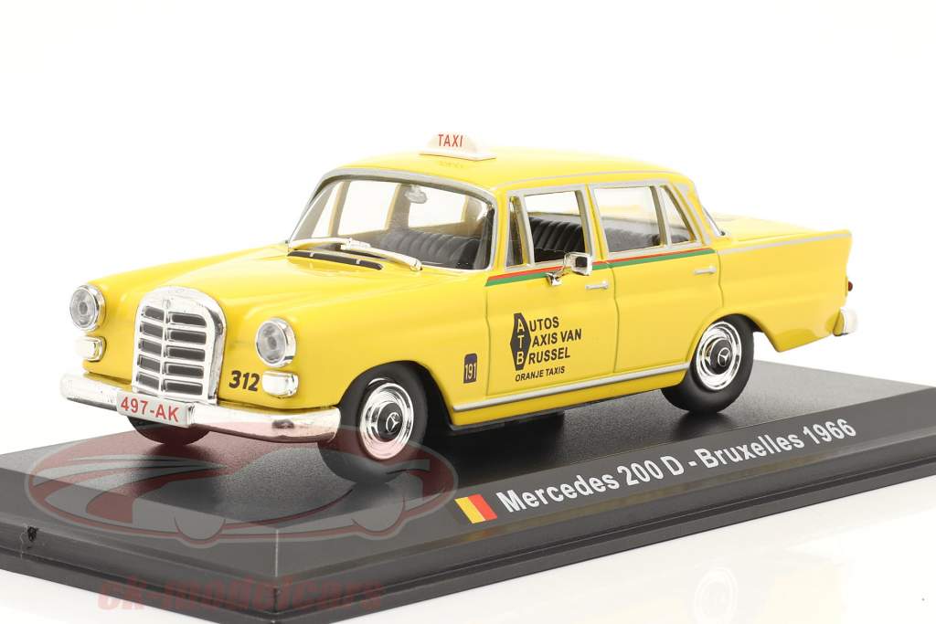 Mercedes-Benz 200 D Taxi 布鲁塞尔 1966 黄色 1:43 Altaya