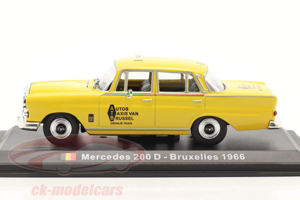 Mercedes-Benz 200 D Taxi Brussel 1966 geel 1:43 Altaya