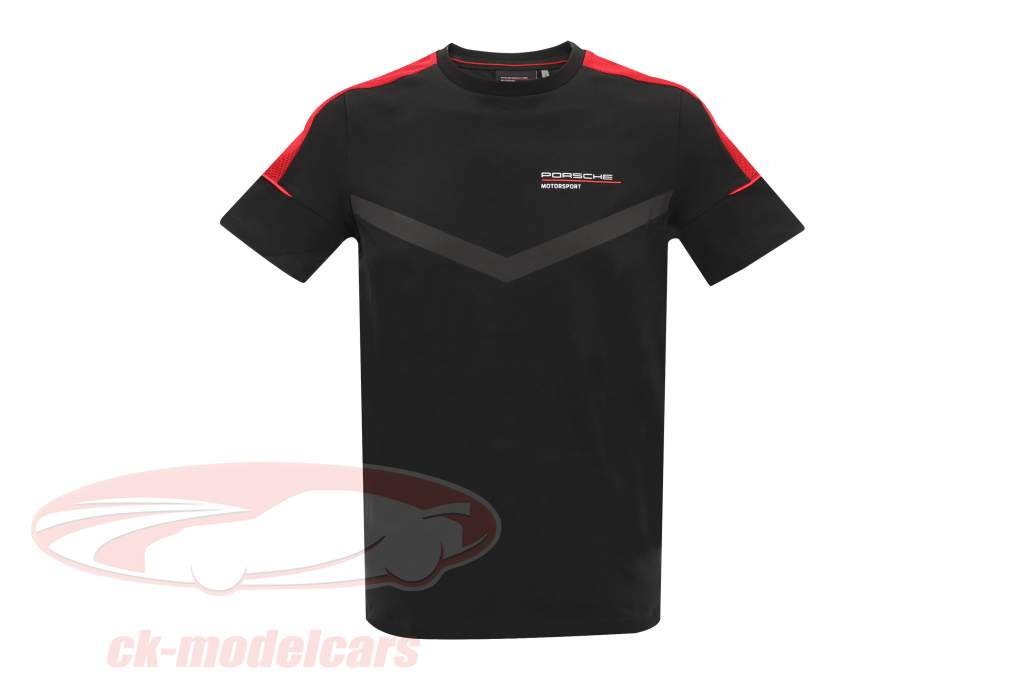 男性用 Tシャツ Porsche Motorsport 2021 ロゴ 黒 / 赤