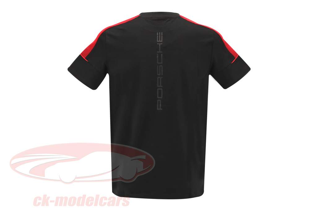 de los hombres Camiseta de manga corta Porsche Motorsport 2021 logo negro / rojo