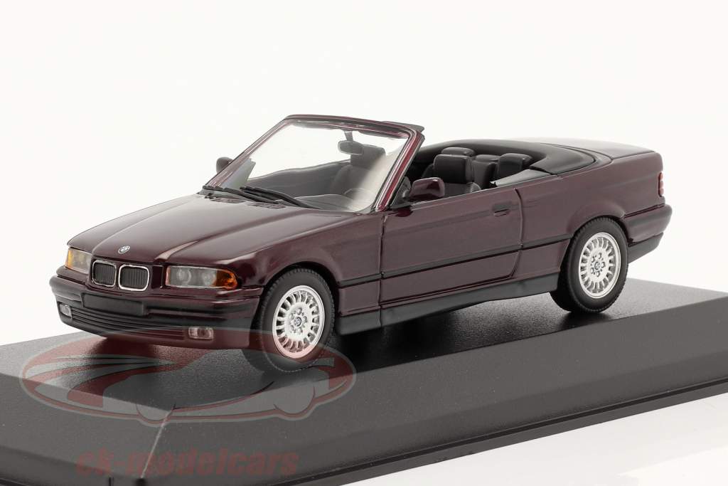 BMW 3 Series (E36) Conversível Ano de construção 1993 roxa metálico 1:43 Minichamps