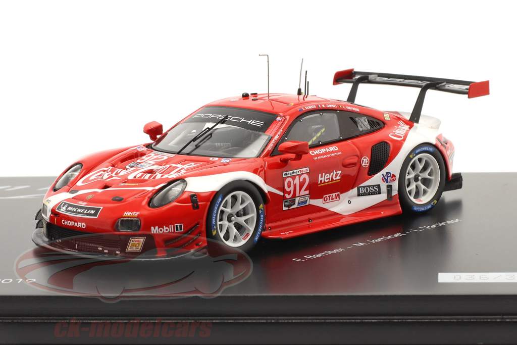 2-Car Set Porsche 911 RSR Coca-Cola #911 #912 Petit LeMans IMSA 2019 1:43 Spark