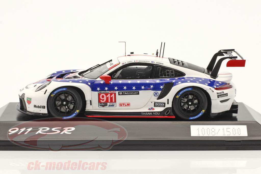 Porsche 911 RSR #911 winnaar GTLM-klasse 12h Sebring IMSA 2020 1:43 Spark