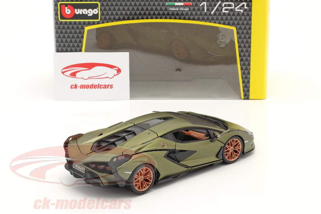 Lamborghini Sian FKP 37 Année de construction 2019 tapis olive verte 1:24 Burago