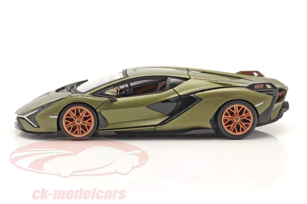 Lamborghini Sian FKP 37 Anno di costruzione 2019 stuoia verde oliva 1:24 Burago