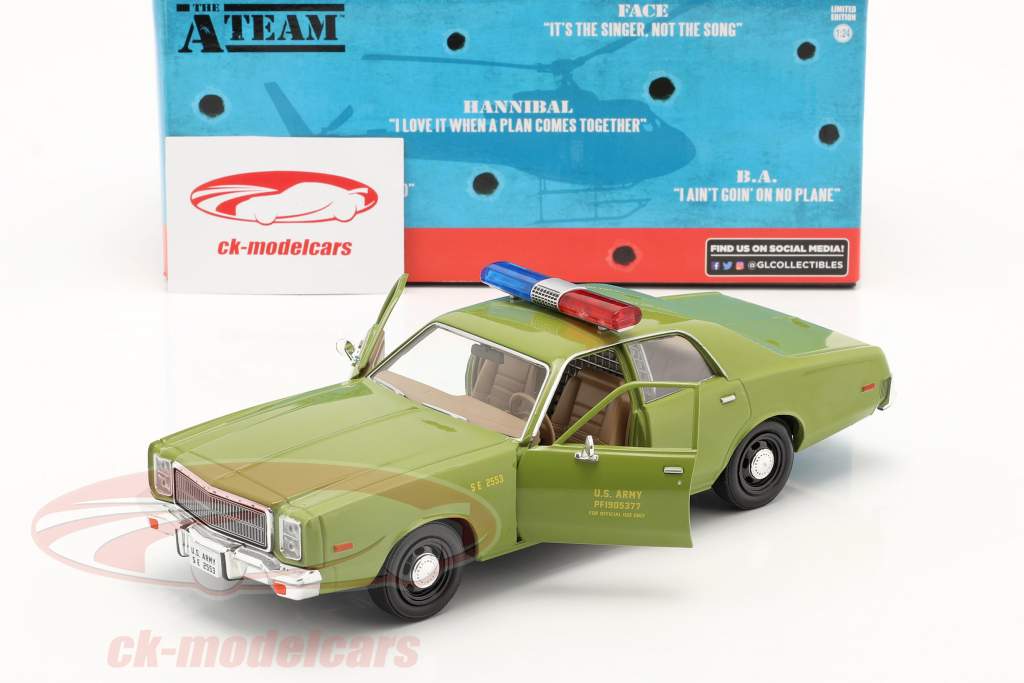 Plymouth Fury 1977 連続テレビ番組 Das A-Team (1983-87) 軍 緑 1:24 Greenlight
