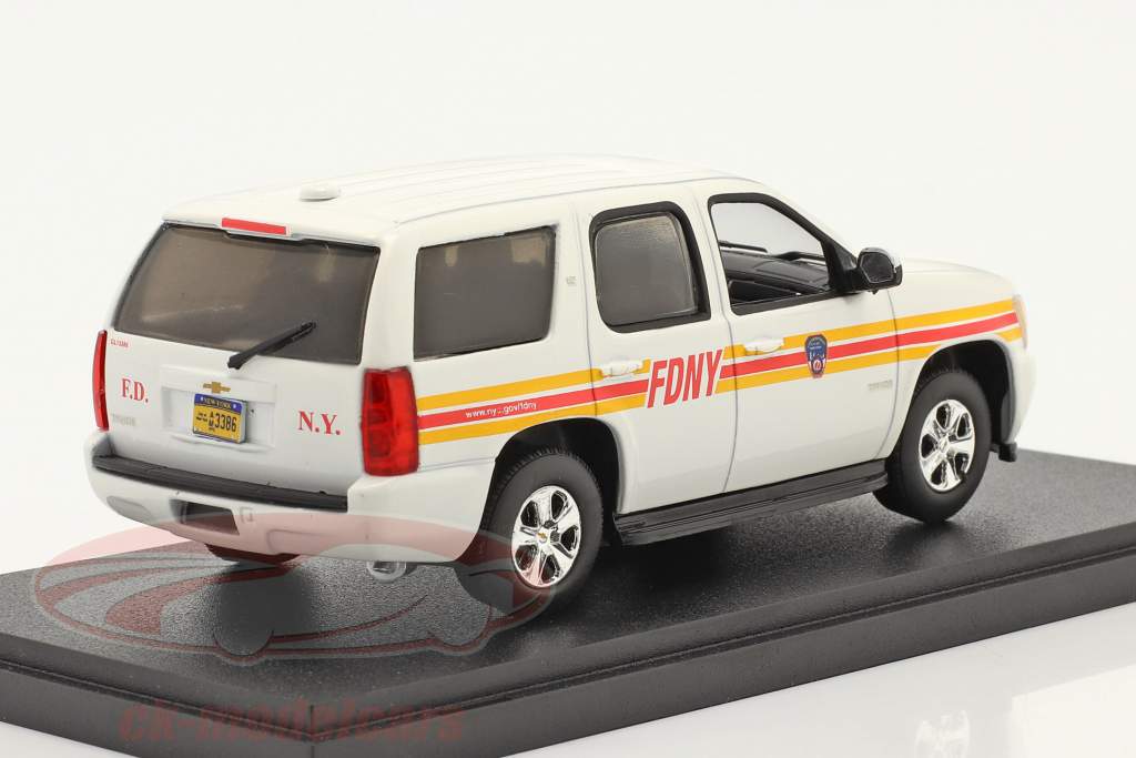 Chevrolet Tahoe Fire Department New York 2011 bianco / rosso / giallo 1:43 Greenlight