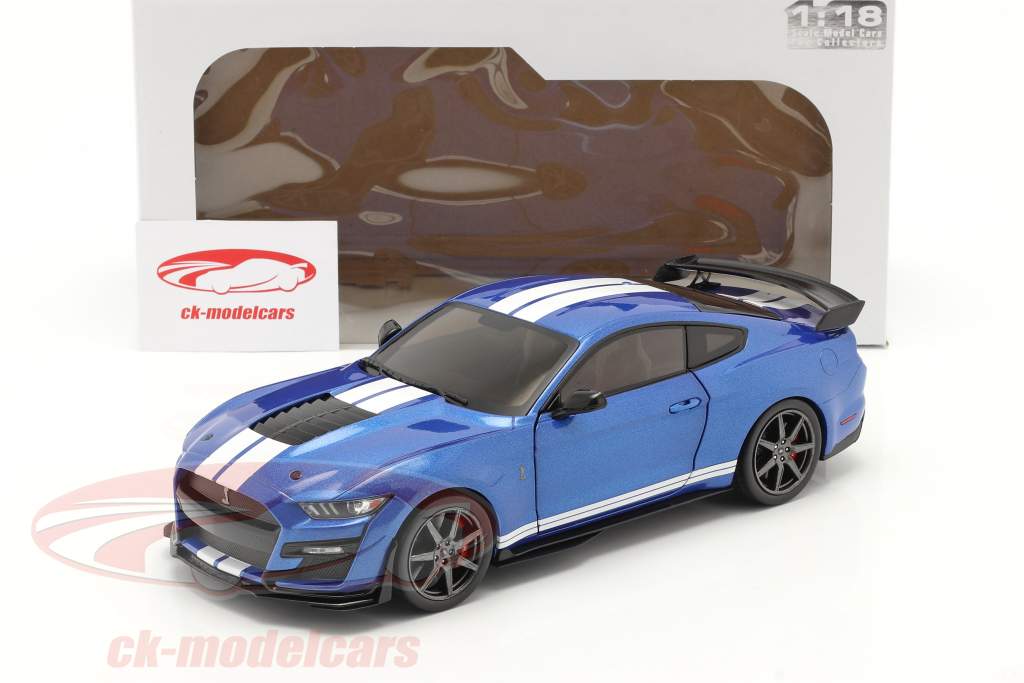Ford Mustang Shelby GT500 Fast Track 建設年 2020 青 メタリック 1:18 Solido