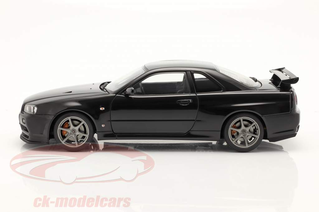 Nissan Skyline GT-R (R34) V-Spec II Año de construcción 2001 Perla Negra 1:18 AUTOart