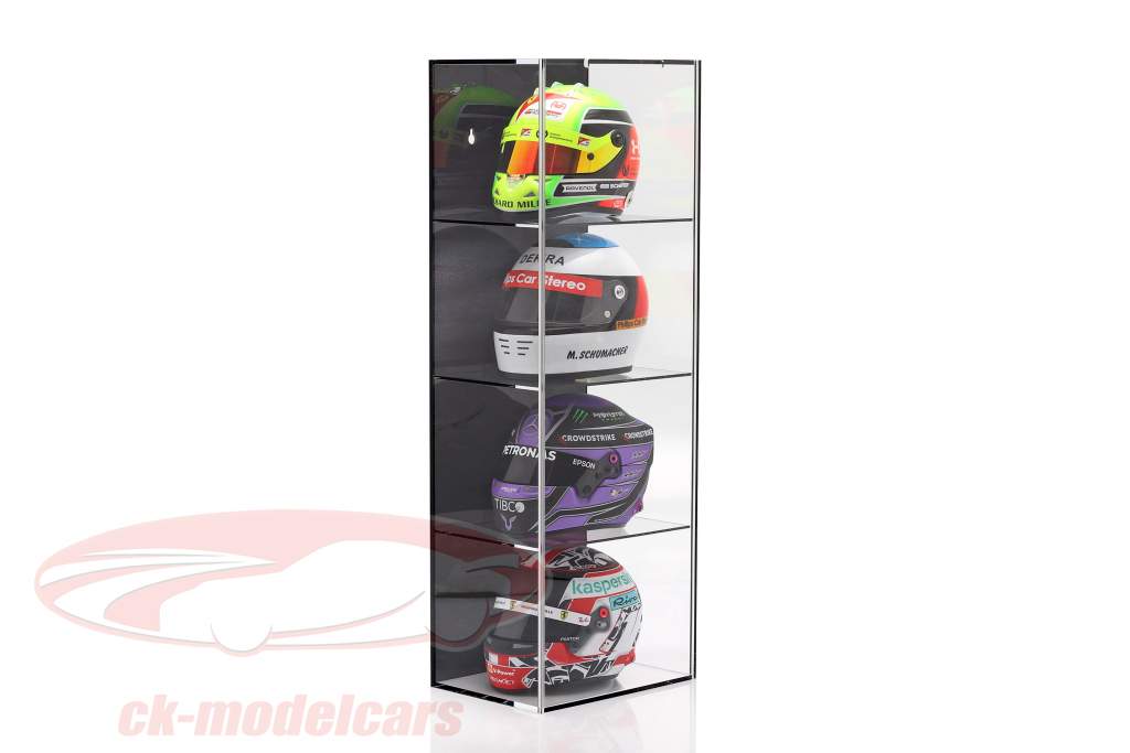 High quality Showcase with 4 compartments for Helmets in scale 1:2 black SAFE