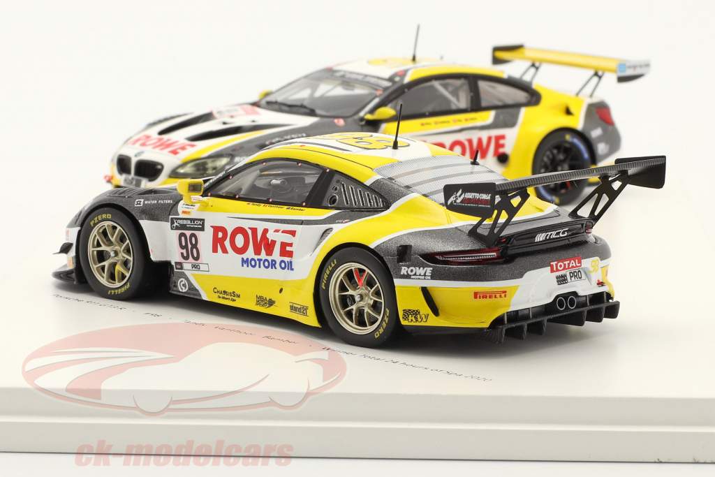 2 Car Set Rowe Porsche 911 GT3 R Winner 24h Spa & BMW M6 GT3 24h Nürburgring 2020 1:43 Spark