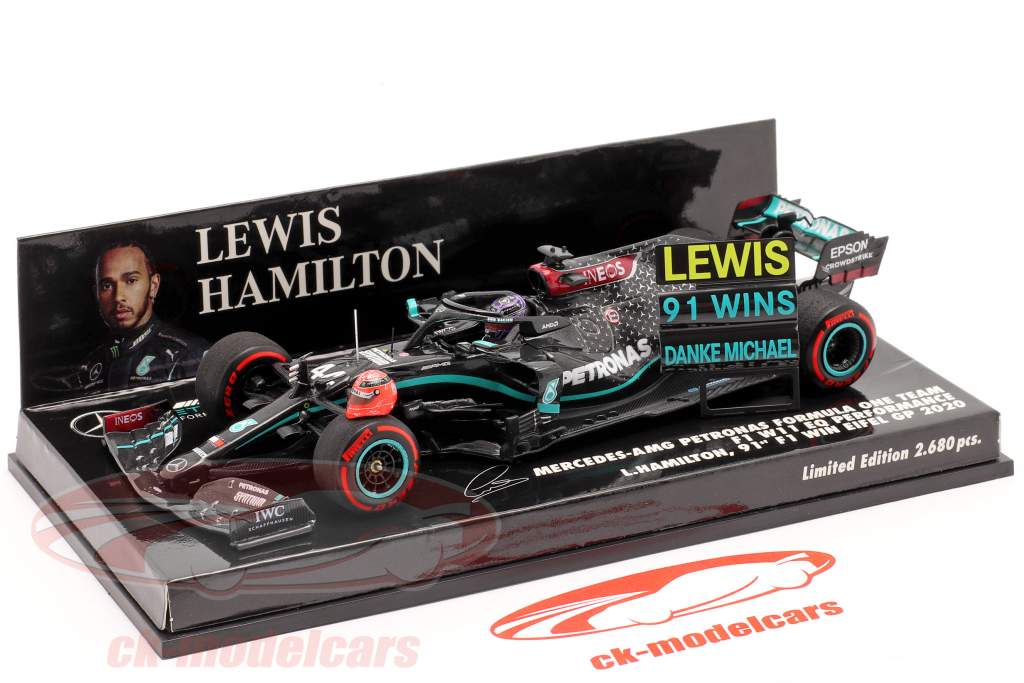 Hamilton Mercedes-AMG F1 W11 #44 91º Vencer Eifel GP Fórmula 1 2020 1:43 Minichamps
