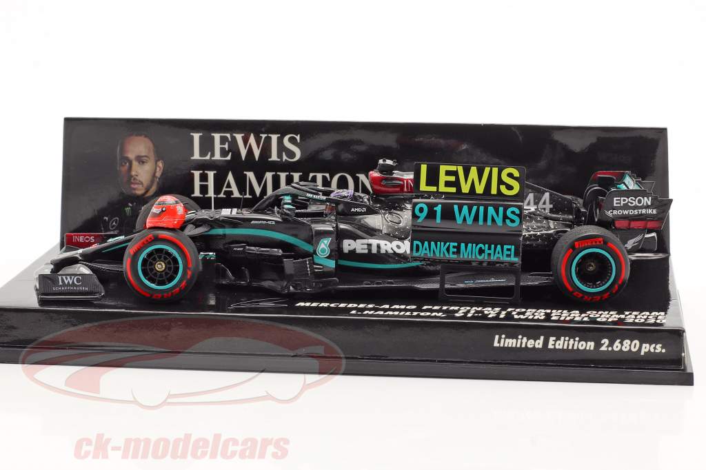 Hamilton Mercedes-AMG F1 W11 #44 91º Ganar Eifel GP fórmula 1 2020 1:43 Minichamps
