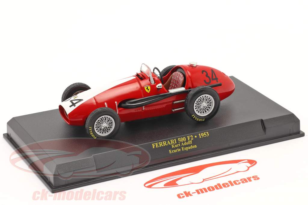 Kurt Adolff Ferrari 500 #34 alemán GP fórmula 1 1953 1:43 Altaya