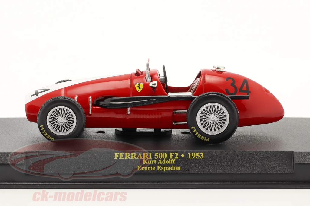 Kurt Adolff Ferrari 500 #34 alemão GP Fórmula 1 1953 1:43 Altaya