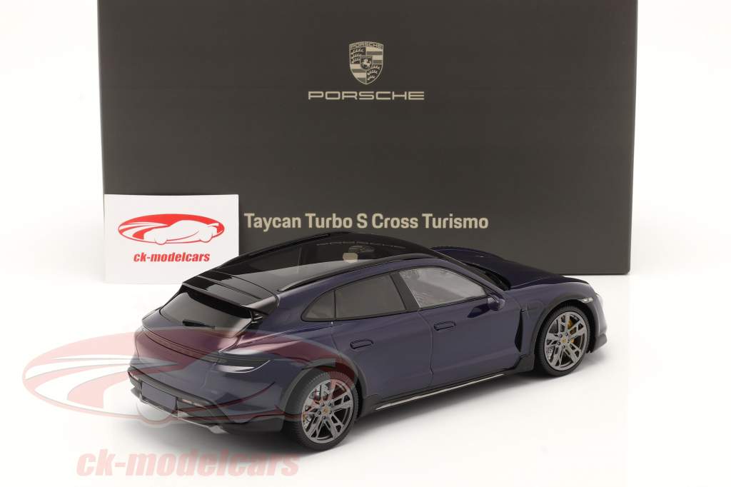 Porsche Taycan Turbo S Cross Turismo 2021 azul genciana 1:18 Minichamps