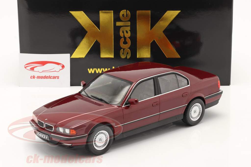 BMW 740i (E38) Serie 1 1994 rojo oscuro metálico 1:18 KK-Scale