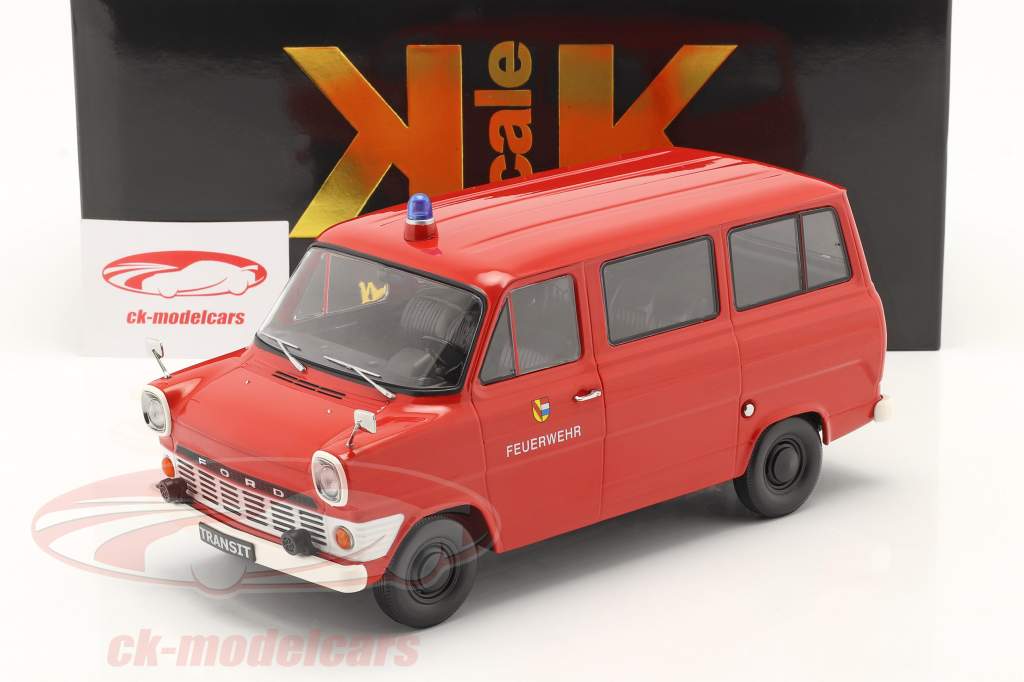 Ford Transit MK1 camioneta cuerpo de Bomberos 1965-1970 rojo 1:18 KK-Scale