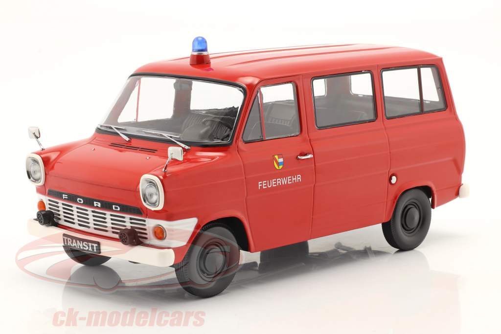 Ford Transit MK1 camioneta cuerpo de Bomberos 1965-1970 rojo 1:18 KK-Scale