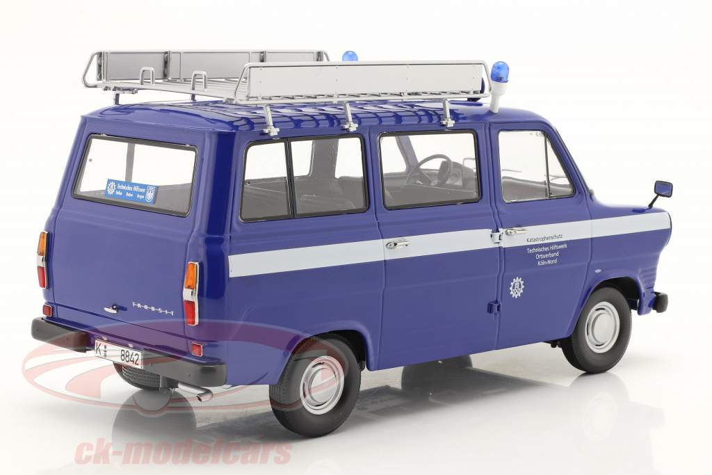 Ford Transit MK1 范 THW 科隆 1965-1970 蓝色 / 白色的 1:18 KK-Scale