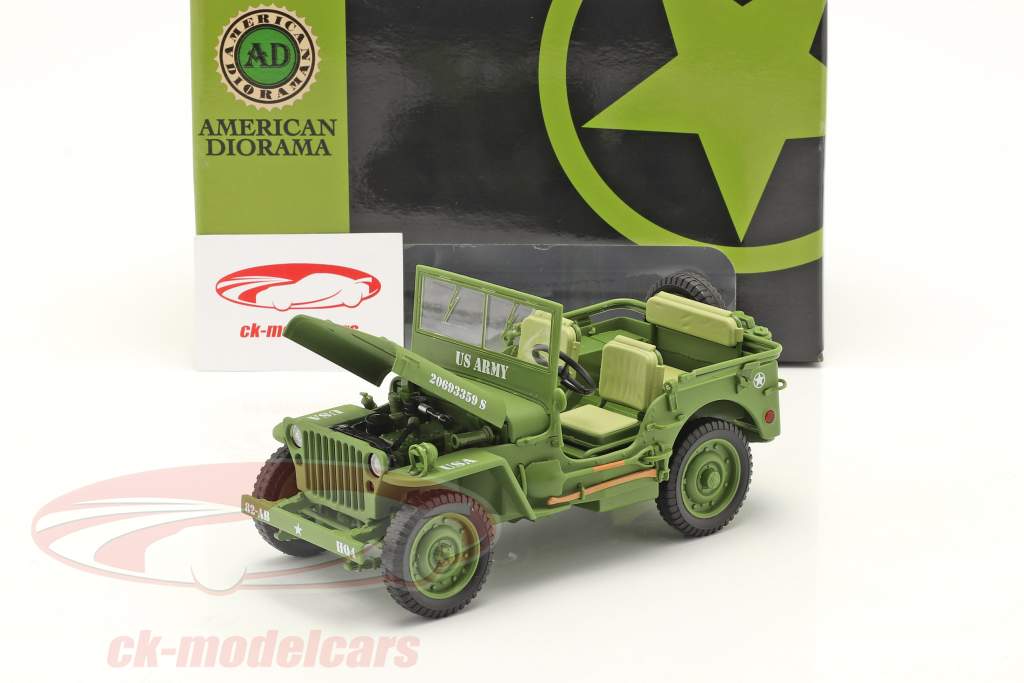 Jeep Willys US Army Année de construction 1944 armée vert 1:18 American Diorama