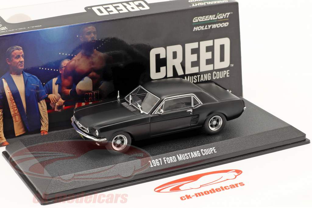 Ford Mustang Coupe 1967 Кино Creed (2015) мат чернить 1:43 Greenlight