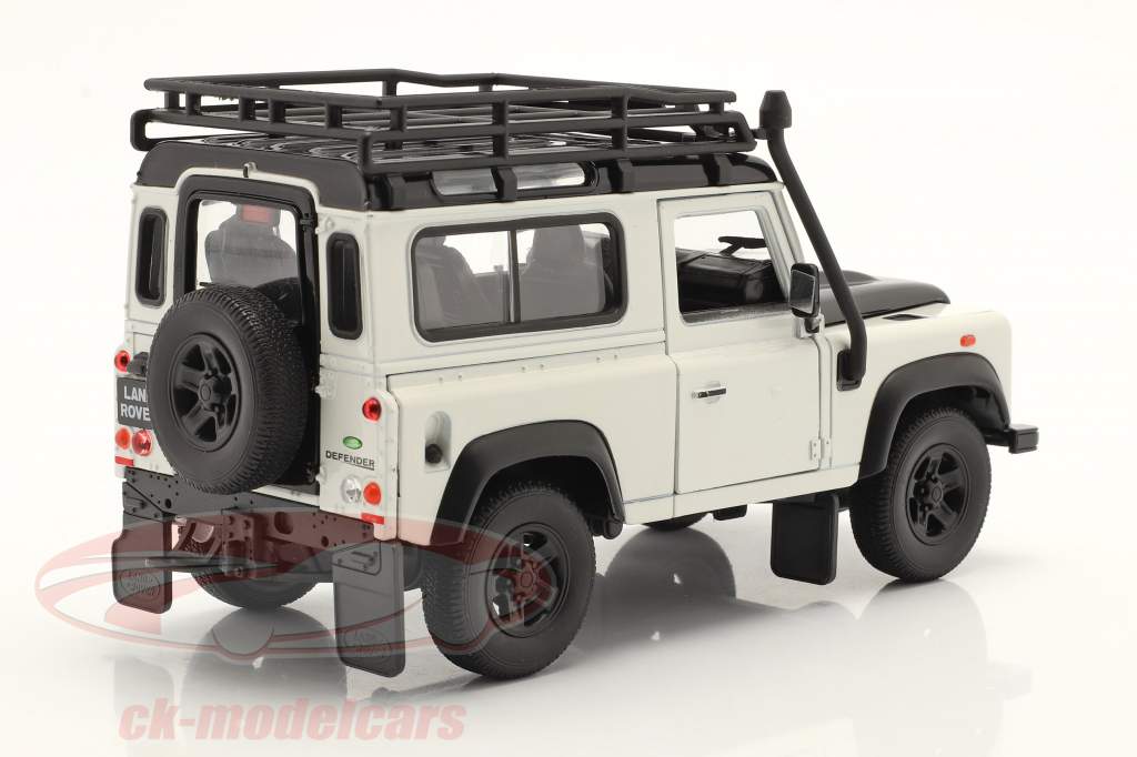 Land Rover Defender と 屋根 ラック 白い / 黒 1:24 Welly