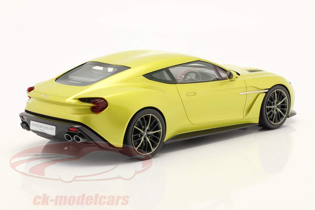 Aston Martin Vanquish Zagato Byggeår 2017 cosmopolitan gul 1:18 TrueScale