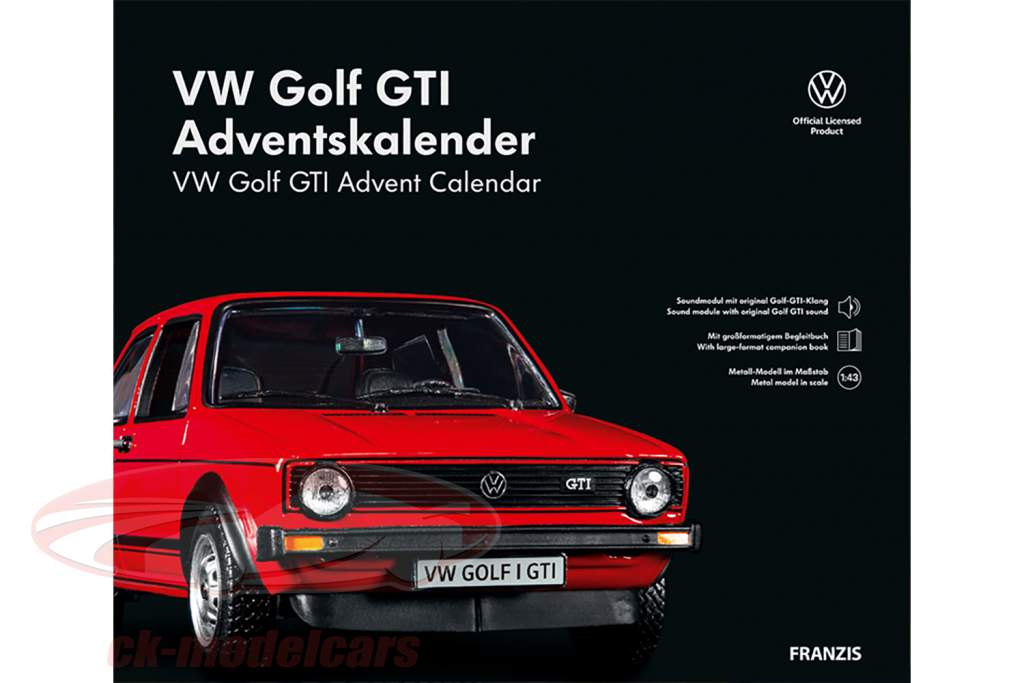 Volkswagen VW Golf GTI Calendário do Advento: VW Golf GTI 1976 vermelho 1:43 Franzis