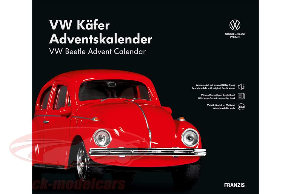 VW Escarabajo Calendario de adviento: Volkswagen VW Escarabajo 1970 rojo 1:43 Franzis