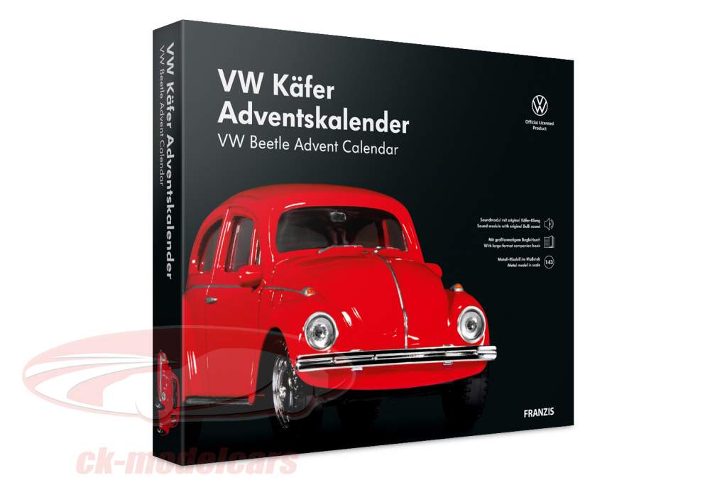 VW Scarabée Calendrier de l'Avent: Volkswagen VW Scarabée 1970 rouge 1:43 Franzis