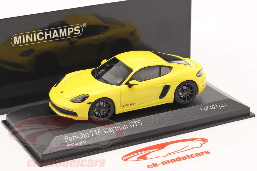 Porsche 718 (982) Cayman GTS Año de construcción 2020 racing amarillo 1:43 Minichamps