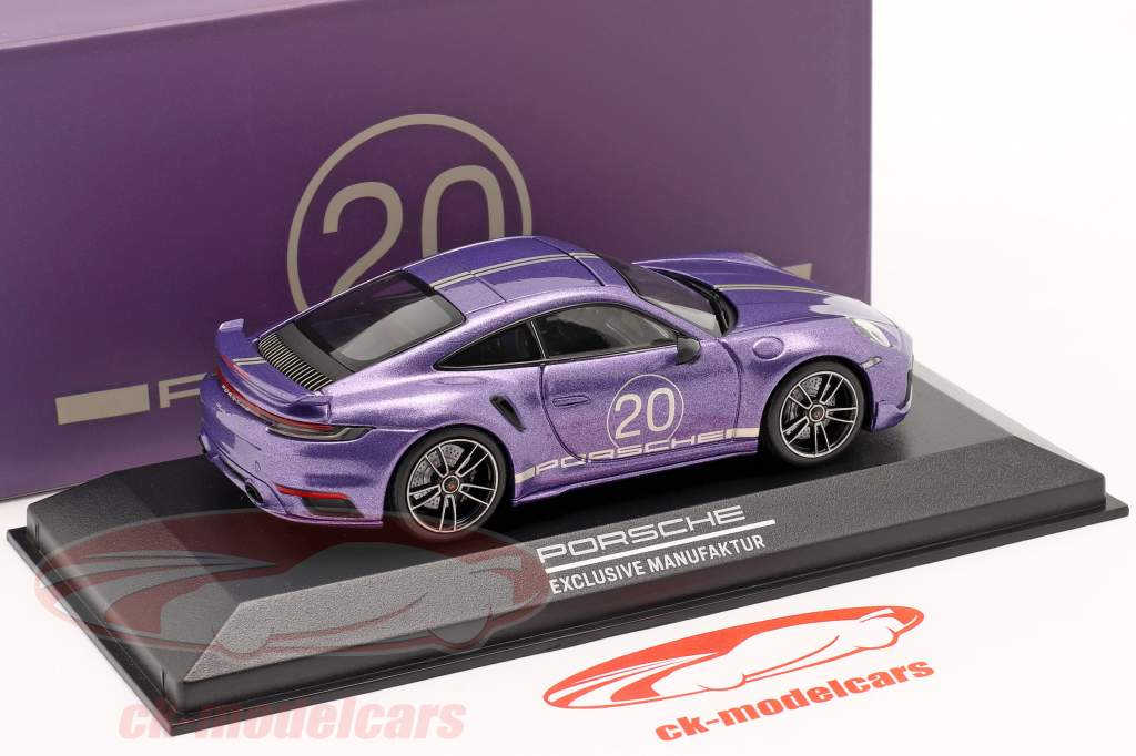 Porsche 911 Turbo S 中国 20日 周年纪念日 版 紫蓝色 金属的 1:43 Minichamps
