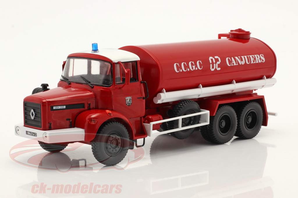 Renault GBH 280 6x6 pompiers Camion citerne 1984 rouge / blanche 1:43 Altaya
