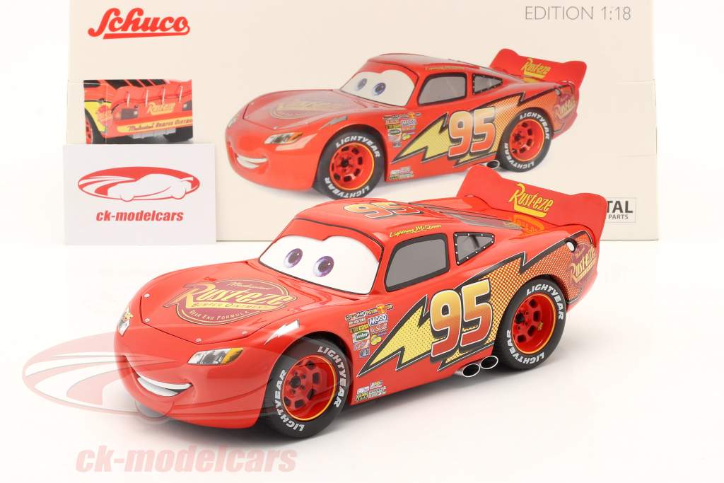 Lightning McQueen #95 Disney Film Cars rot mit Vitrine 1:18 Schuco