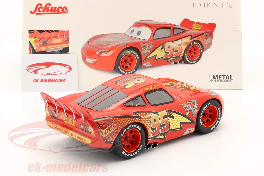 Lightning McQueen #95 Disney Film Cars rot mit Vitrine 1:18 Schuco