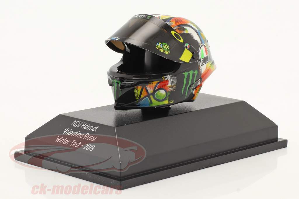 Valentino Rossi Winter Test MotoGP 2019 AGV casco 1:8 Minichamps
