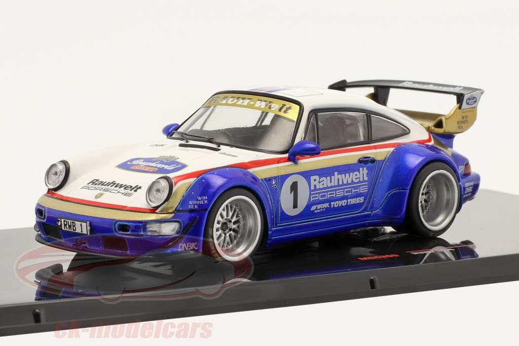Porsche 911 (964) RWB Rauh-Welt Waikato #1 blau / weiß 1:43 Ixo 