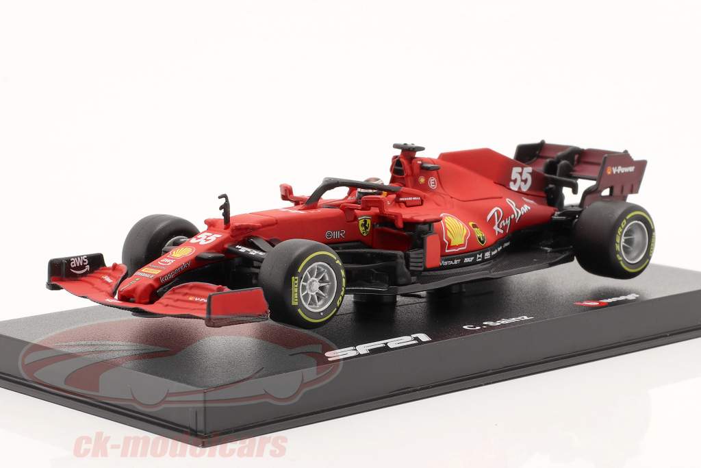 Carlos Sainz jr. Ferrari SF21 #55 формула 1 2021 1:43 Bburago
